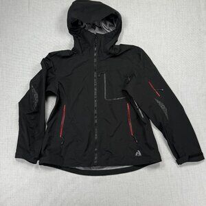 First Ascent Eddie Bauer Waterproof Softshell Jacket Black Front Zip Size XL